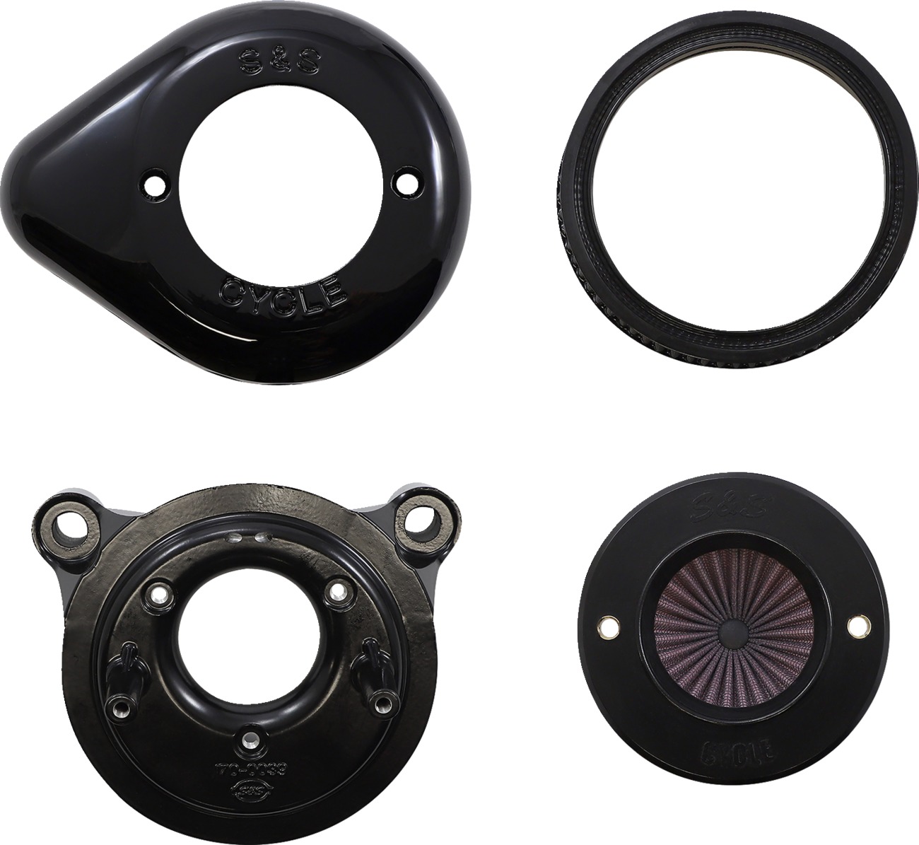 S&S Air Stinger Teardrop Air Cleaner Black Fits 08-17 Models - Click Image to Close