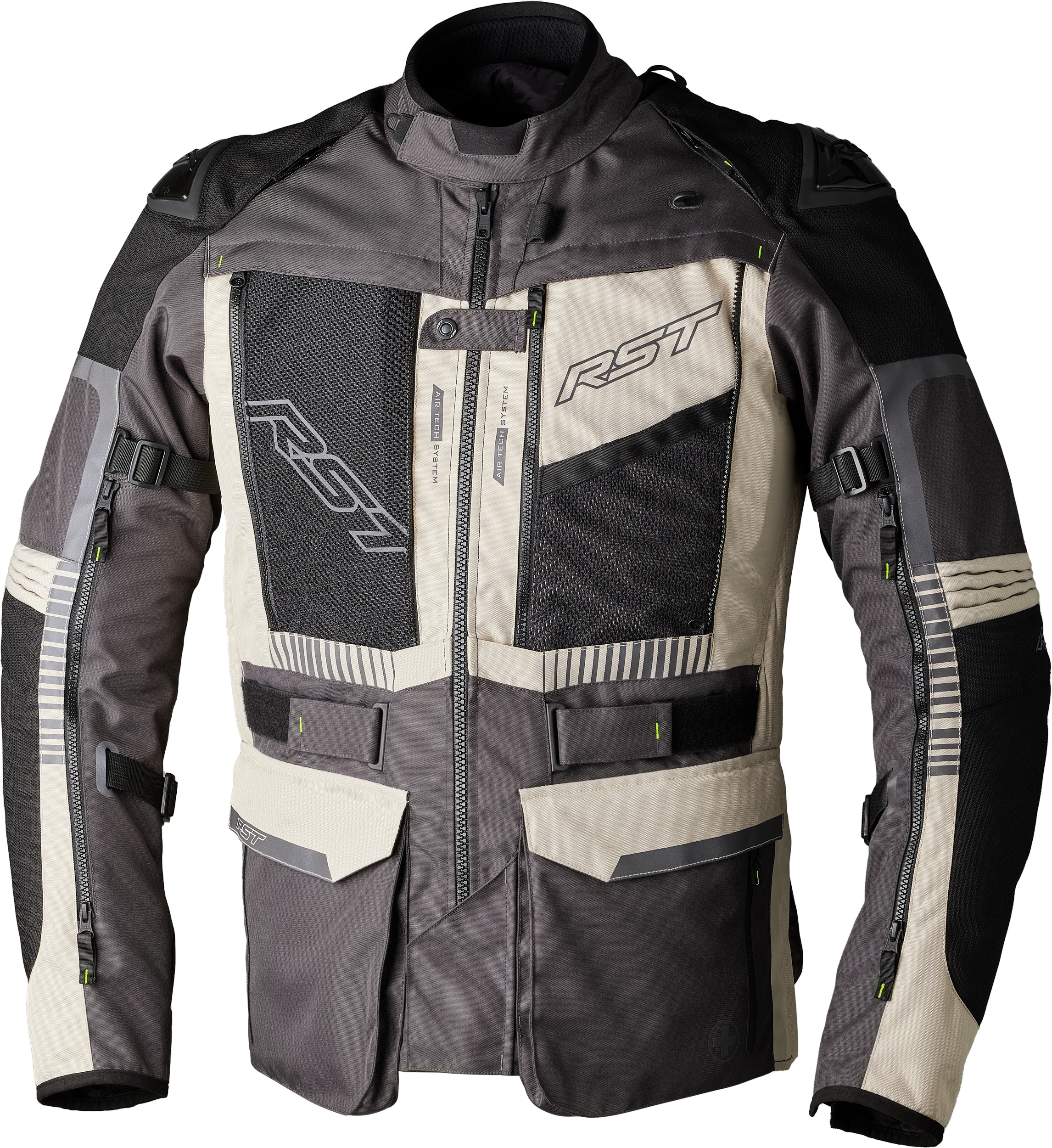 RST Pro Series Ranger CE Jacket Sand/Graphite 4XL - Adventure touring textile jacket, 4XL, Sand/Graphite - Click Image to Close