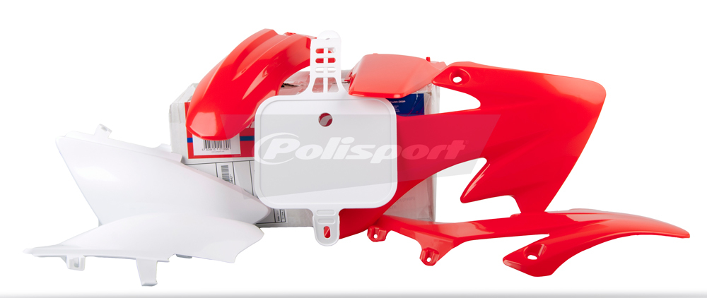 Red & White Complete Plastic Kit - 04-17 Honda CRF50F - Click Image to Close