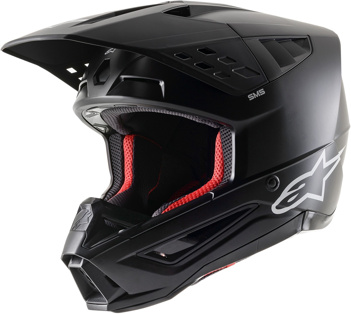 SM5 Solid Full Face Offroad Helmet Matte Black Medium - Click Image to Close