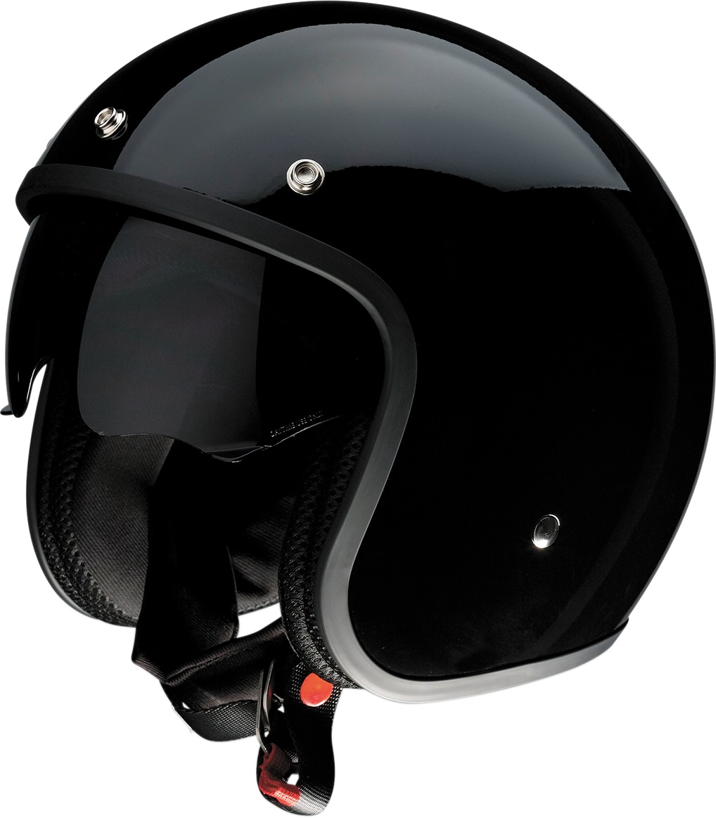 Saturn Open Face Street Helmet Gloss Black Small - Click Image to Close