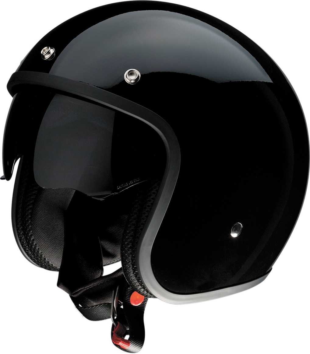 Saturn Open Face Street Helmet Gloss Black Medium - Click Image to Close