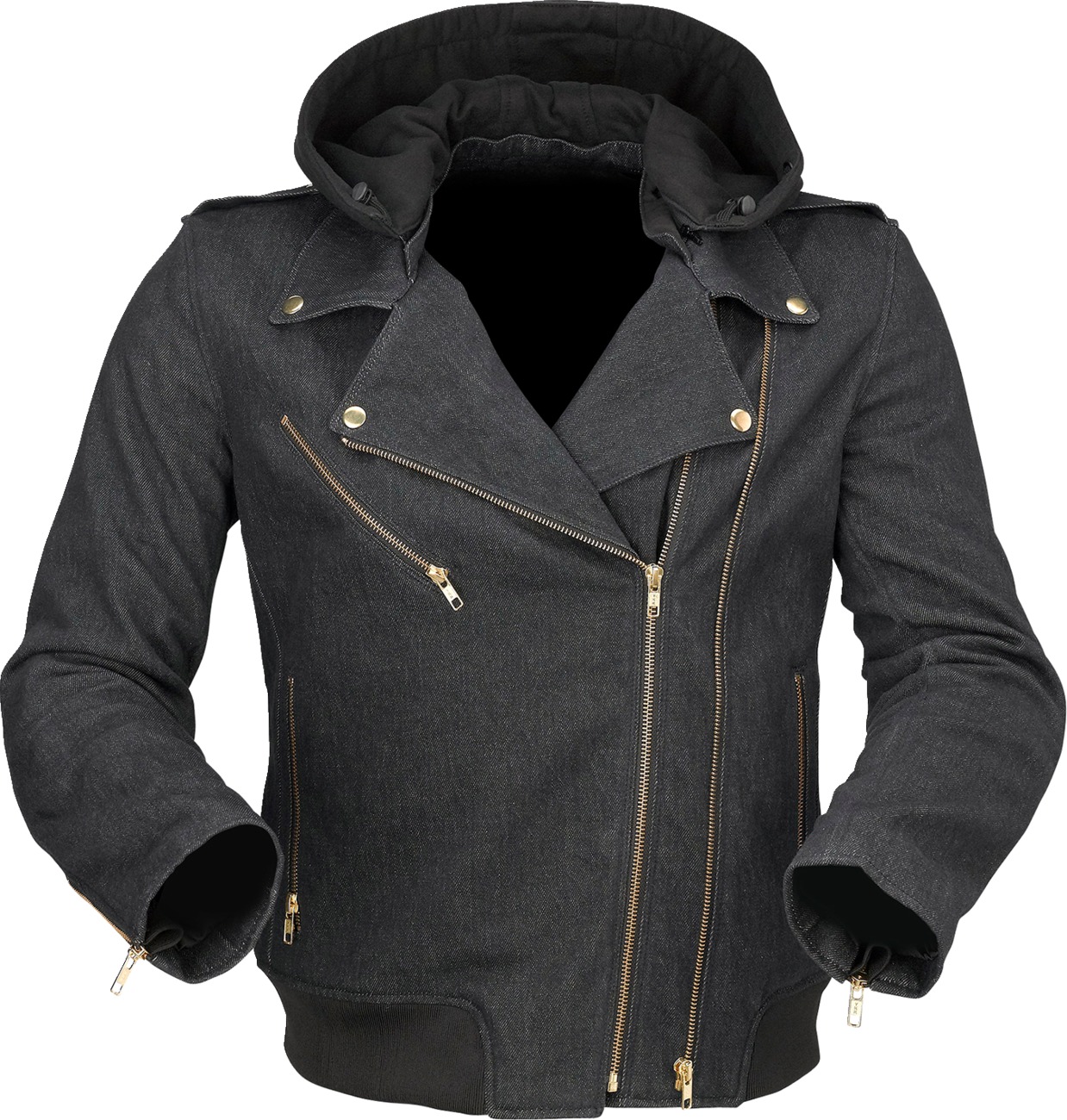 Z1R Women's Blinker Jacket Black Medium - Stretch denim riding jacket for women, size M - Click Image to Close