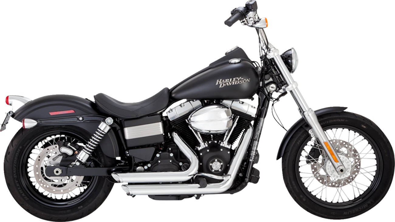 Vance & Hines Shortshots Staggered Exhaust Chrome Fits HD Dyna 12-17 - Click Image to Close