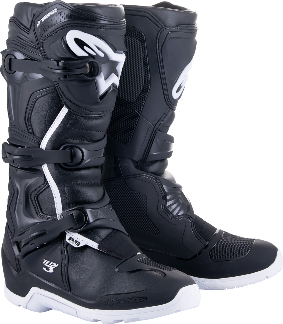 Alpinestars Tech 3 Enduro Waterproof Boots Black/White US 9 - Waterproof offroad boots, US size 9, Black/White - Click Image to Close