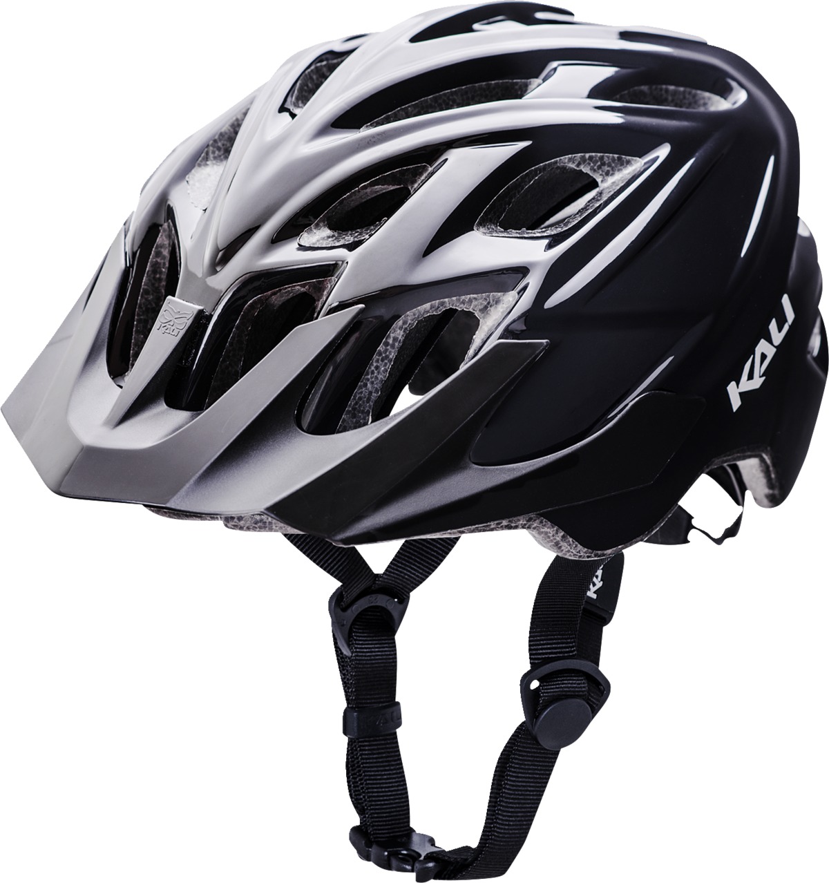 KALI Chakra Solo Solid Bicycle Helmet S/M Black Gloss Unisex - Vented, dial-fit, half-face bicycle helmet, S/M, Black - Click Image to Close