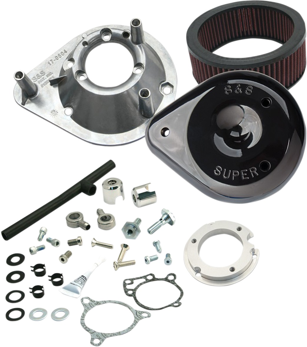 S&S Teardrop Air Cleaner Kit Gloss Black For Harley Touring 08-16 - Gloss Black Teardrop Air Cleaner For Harley Touring 08-16 - Click Image to Close