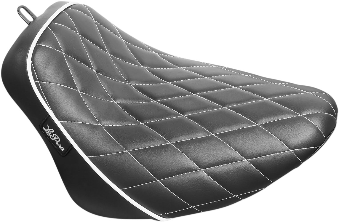 Bare Bones Diamond Vinyl Solo Seat Black/White - For 18-20 FLDE FLHC - Click Image to Close