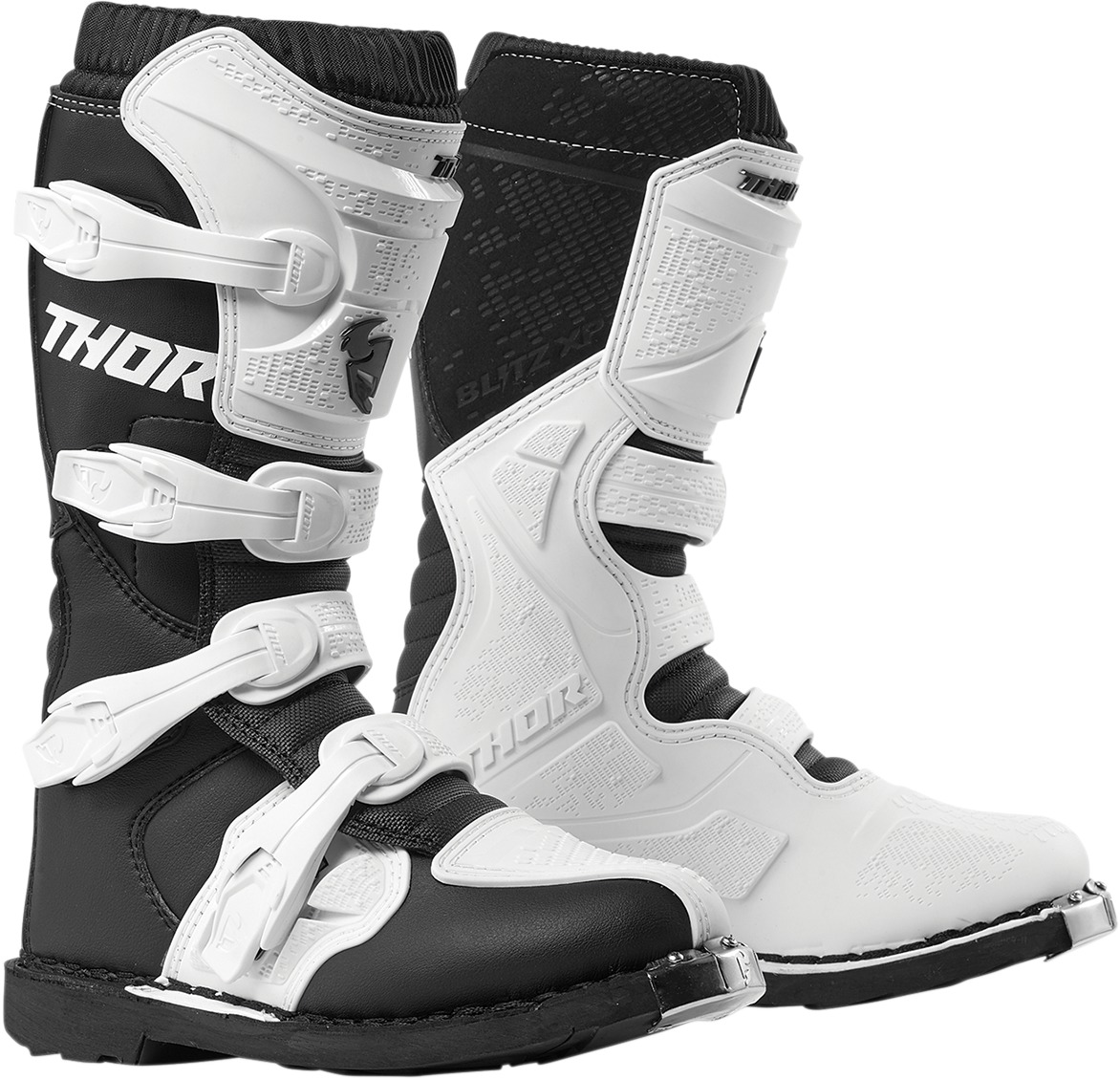 Blitz XP Dirt Bike Boots - Black & White Women's US Size 5 - Click Image to Close