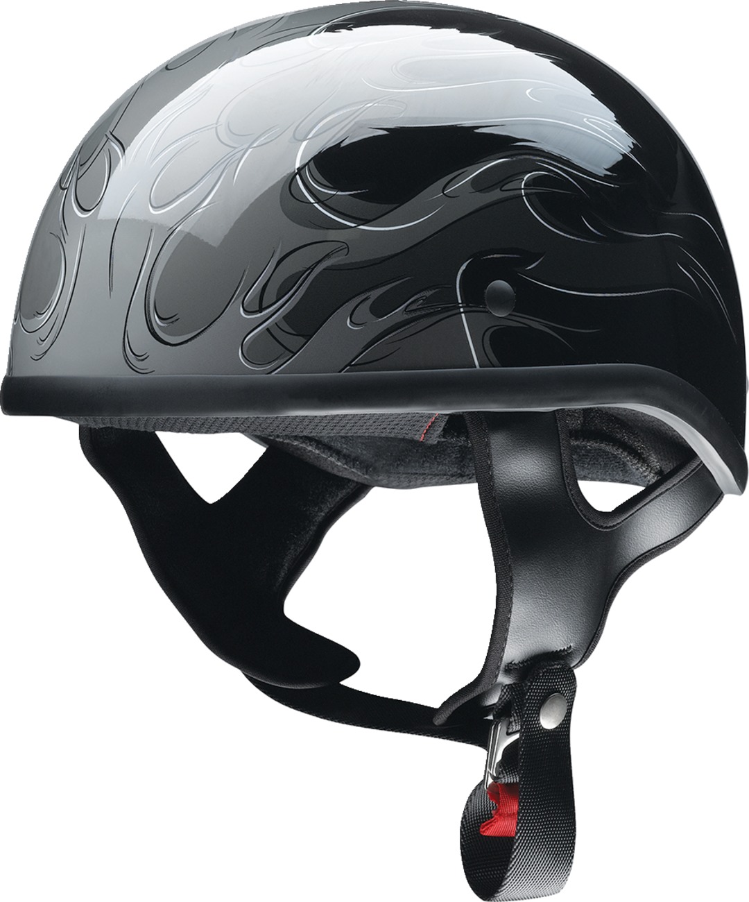 Z1R CC Beanie Hellfire Helmet - Medium Gray Gloss - Half face helmet with Hellfire graphic - Click Image to Close