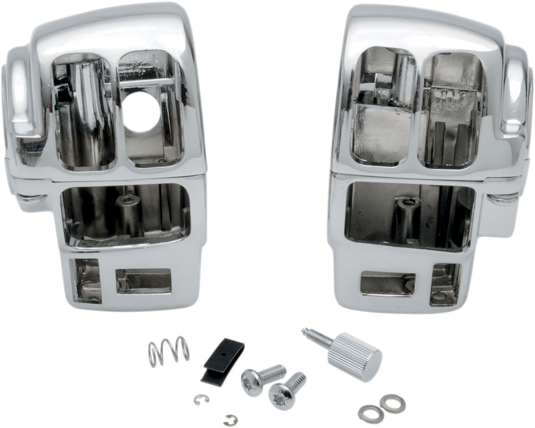 Drag Specialties Chrome Handlebar Switch Housing Kit For Harley-Davidson - Click Image to Close
