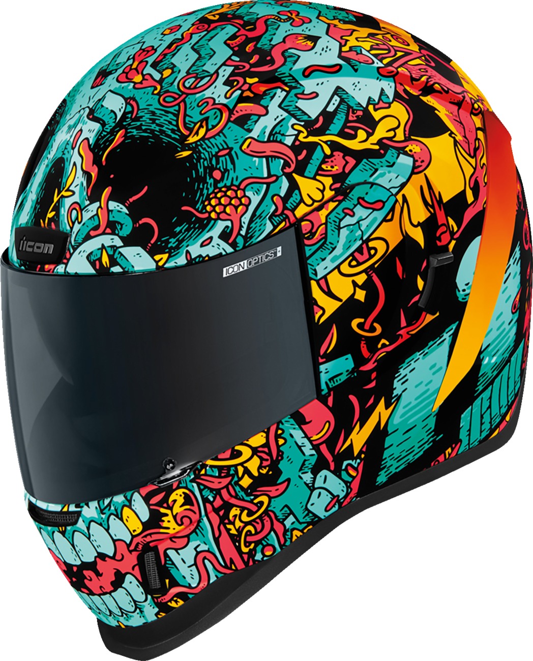 ICON Airform Munchies MIPS Helmet Blue/Orange/Green L - Full face helmet with MIPS tech - Click Image to Close