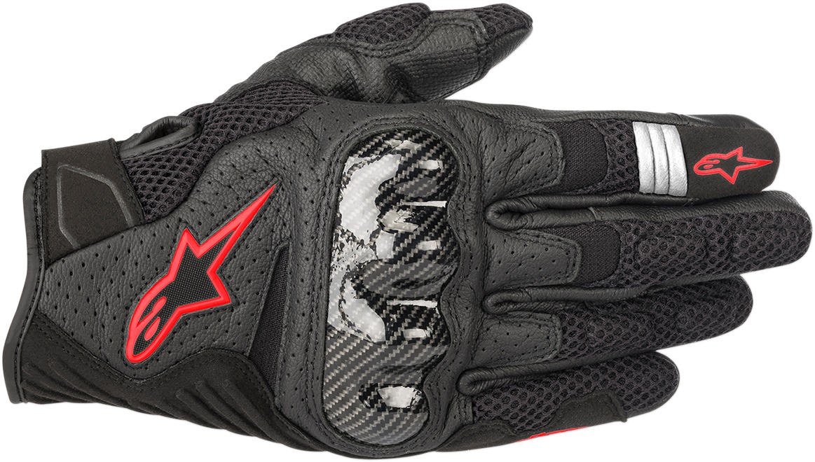 SMX1 Air V2 Motorcycle Gloves Black/Red Small - Click Image to Close