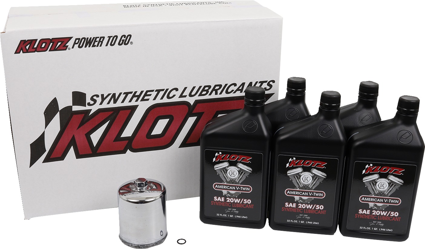 Klotz Oil Change Kit for Harley Evolution Big Twin - Complete oil change kit for Harley Evolution Big Twin - Click Image to Close