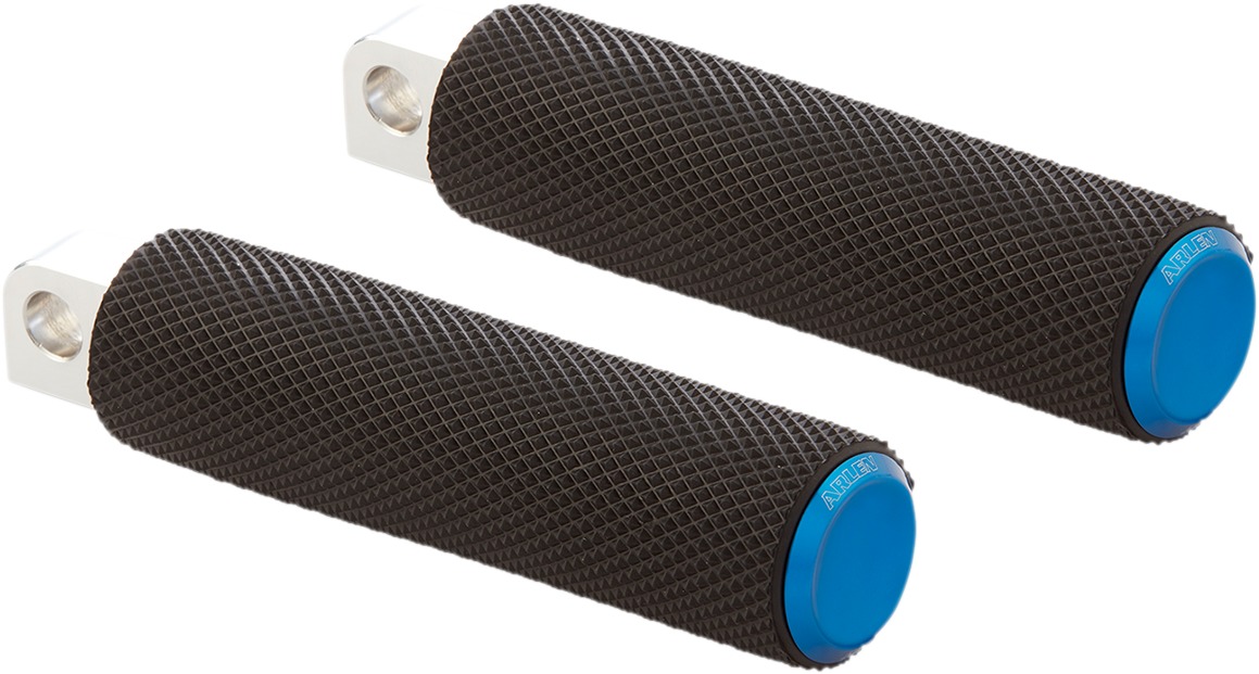Arlen Ness Knurled Blue Passenger Pegs for '18+ Softail Models - Click Image to Close