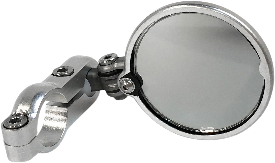 CRG Blindsight Lane Splitter Bar End Mirror Silver 2in - 2in folding bar end mirror, silver, universal fit - Click Image to Close