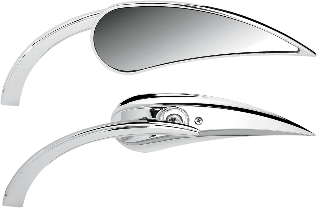 Arlen Ness Rad-II Teardrop Chrome Mirror Left 4.5"x1.5" - Click Image to Close