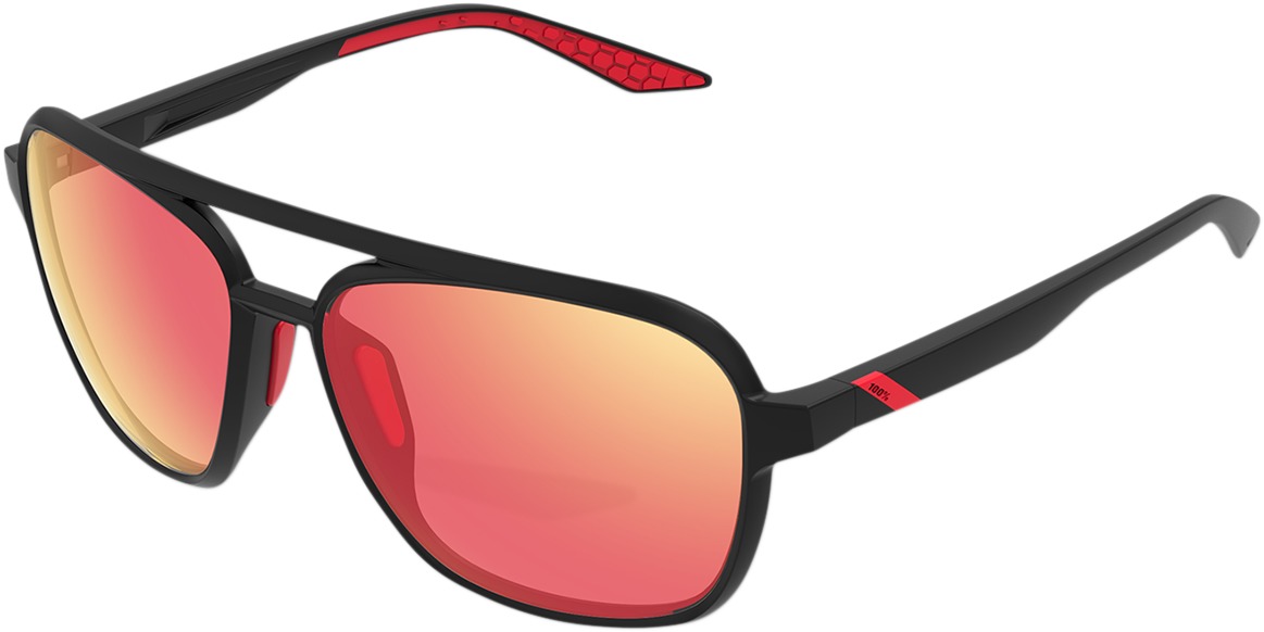 Kasia Sunglasses Black/Red w/ Red Mirror Lens - Click Image to Close