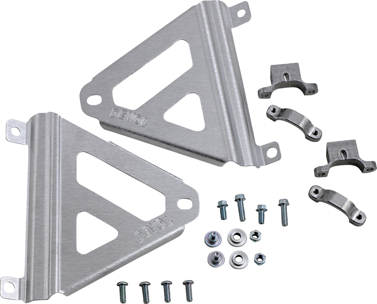 Devol Radiator Brace Set Brushed Aluminum For Honda CRF250R RX 2019-2021 - Click Image to Close