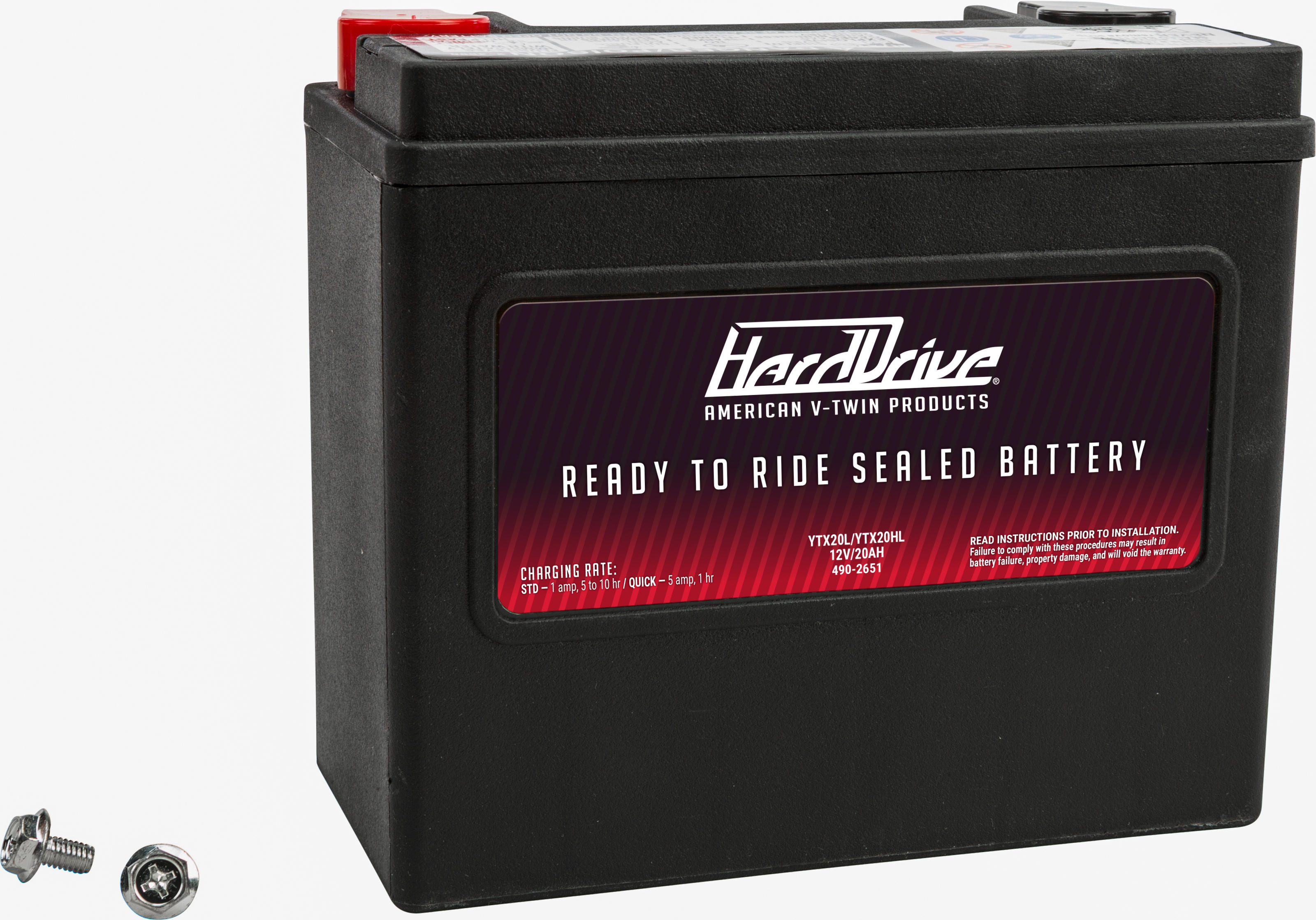 HardDrive HVT20L Factory Activated Sealed AGM Battery YTX20L/YTX20HL For Harley - YTX20L/YTX20HL AGM battery For Harley models - Click Image to Close