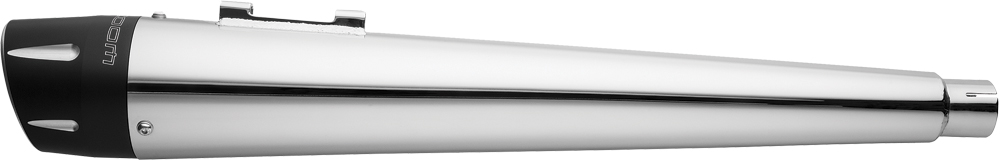 Combat 4.5" Chrome Dual Slip On Exhaust Black Tip - For 09-15 Harley FLH FLT - Click Image to Close