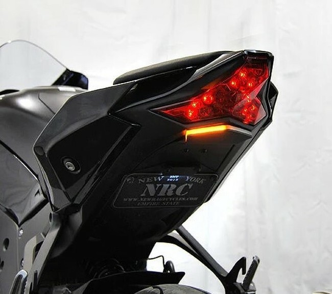 New Rage Cycles Fender Eliminator Kit Tucked Black Fits 20-24 Kawasaki ZX-10R - Click Image to Close