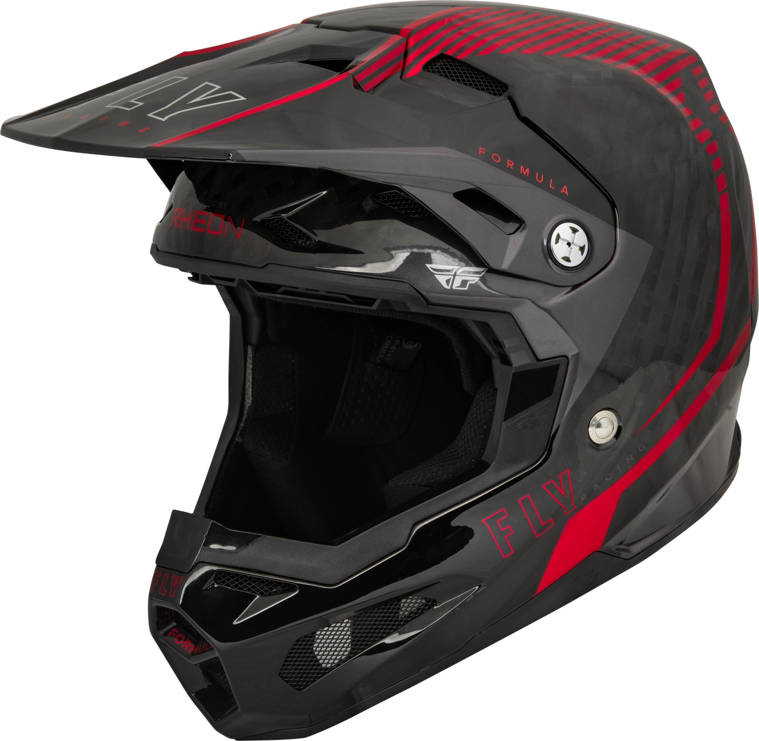 Fly Racing Formula Carbon Tracer Helmet Red/Black XS - Lightweight carbon helmet, Red/Black, Size XS - Click Image to Close