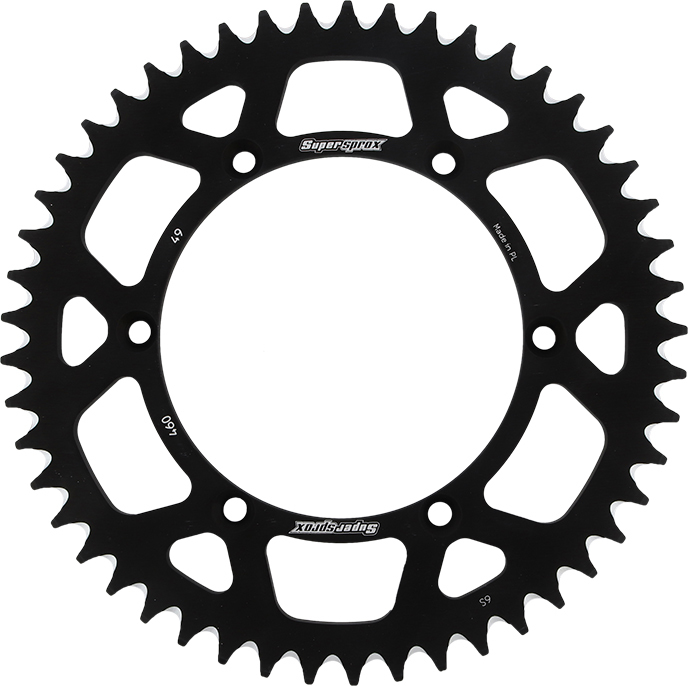 Aluminum Rear Sprocket 49T - Black - For 82-17 Kawasaki Suzuki - Click Image to Close