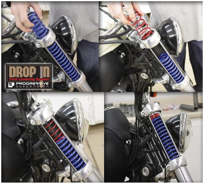 Drop-In Fork Lowering Spring Kit - For 02-05 HD Bagger - Click Image to Close