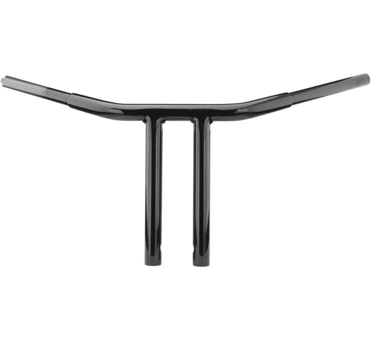 Biker's Choice 10in Black Straight T-Bar Handlebars 1-1/4" Steel - Click Image to Close