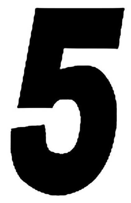 Dirt Digits 7" Black #5 Decal 3-Pack - 7" Black #0 Decal 3-Pack - Click Image to Close