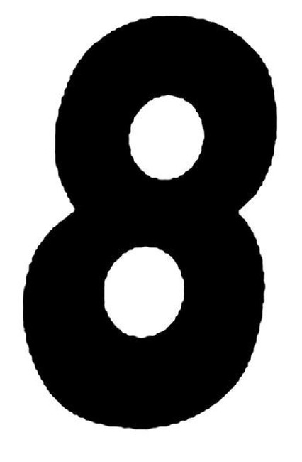 Dirt Digits 7" Black #8 Decal 3-Pack - 7" Black #0 Decal 3-Pack - Click Image to Close