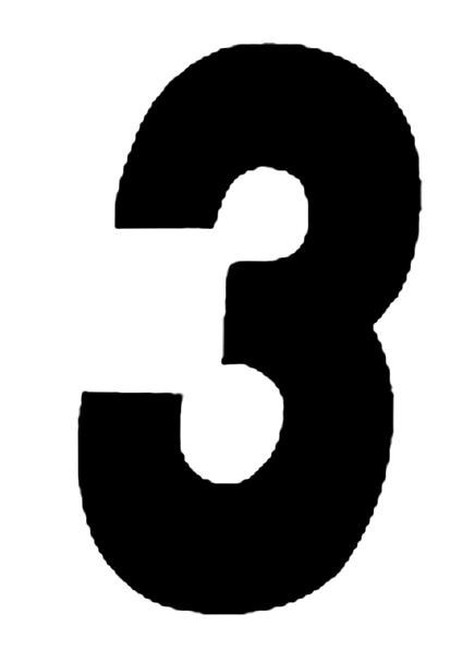 Dirt Digits 7" Black #3 Decal 3-Pack - 7" Black #0 Decal 3-Pack - Click Image to Close
