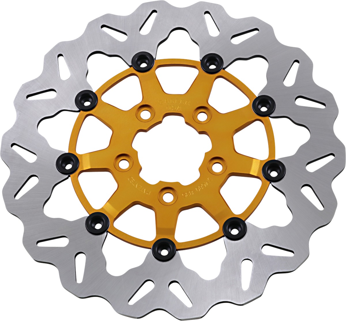 Wave Contour Floating Rear Brake Rotor Gold - Click Image to Close