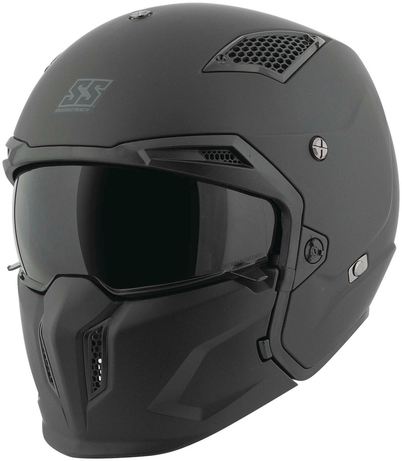 Speed and Strength SS2400 Solid Speed Helmet Black XL - Black XL dual sport helmet by Speed and Strength - Click Image to Close