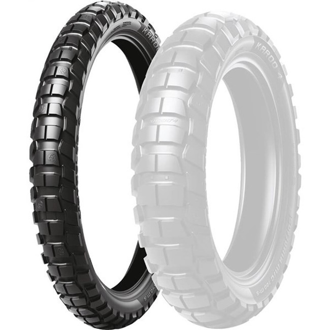 Metzeler Karoo 4 Tire 110/80R19 59T Tubeless Front Blackwall - Dual sport adventure tire 110/80R19 front - Click Image to Close