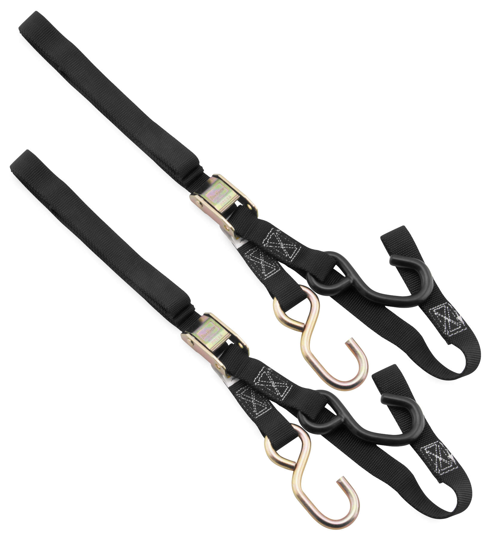 Integrated Tie Downs - Pair - 1" x 72" Integrated Soft Hook - Black - Click Image to Close