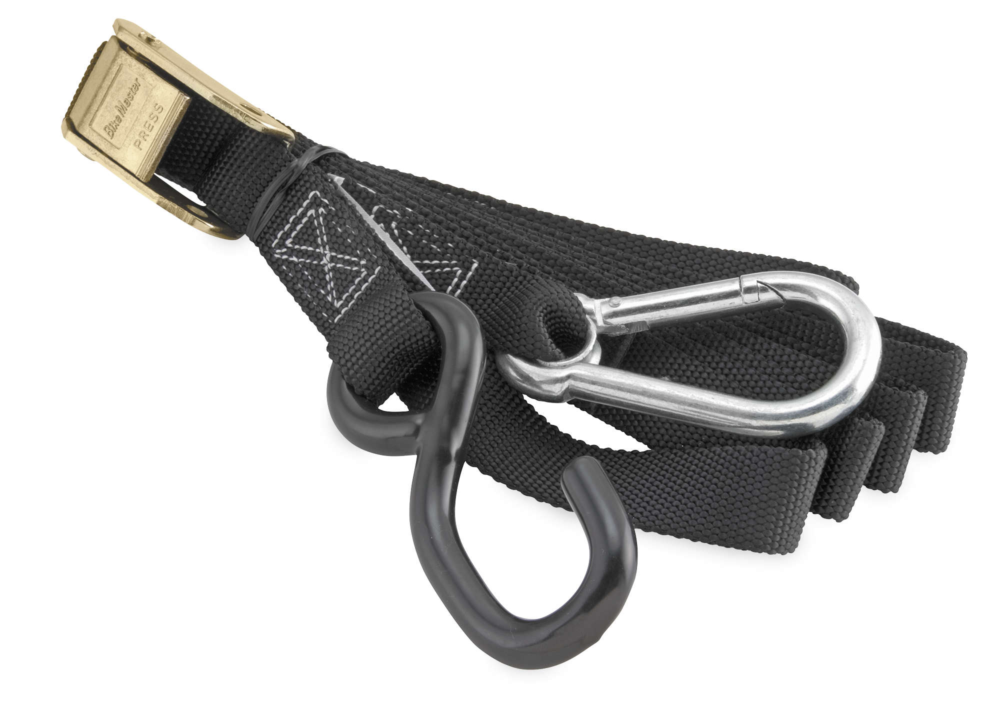 Integrated Tie Downs - Pair - 1" x 84" Carabiner Soft Hook - Black - Click Image to Close