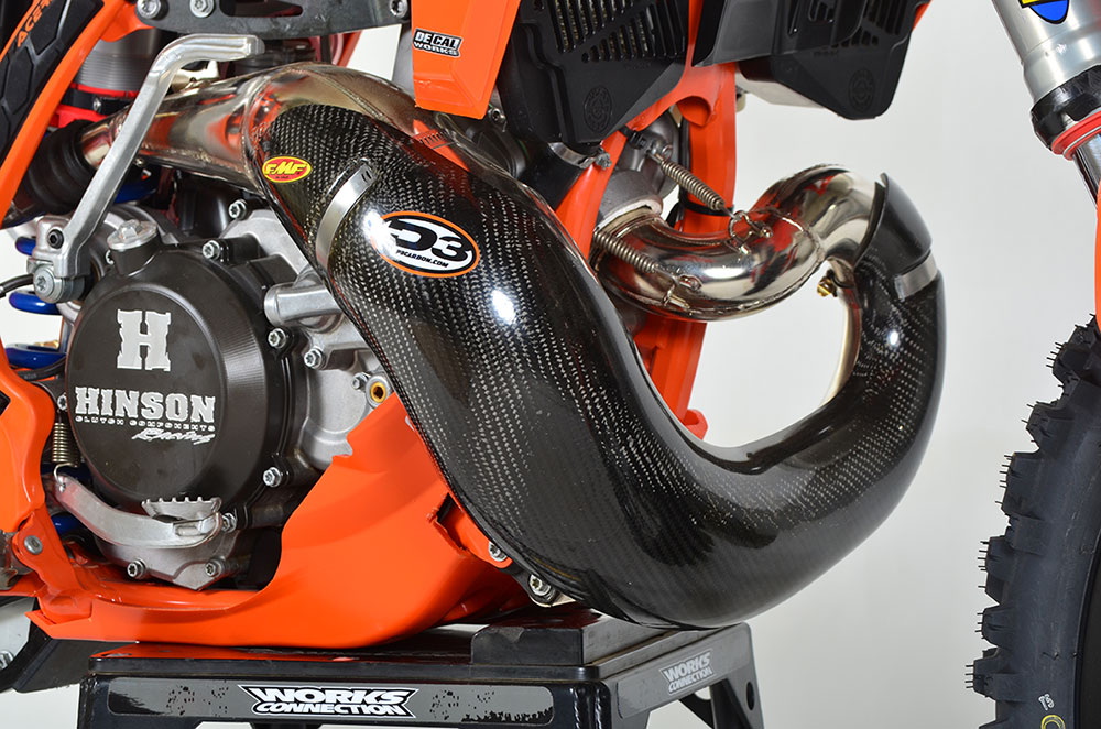 Carbon Fiber Exhaust Pipe Guard / Heat Shield - For 17-19 KTM Husqvarna 250/300 - Click Image to Close