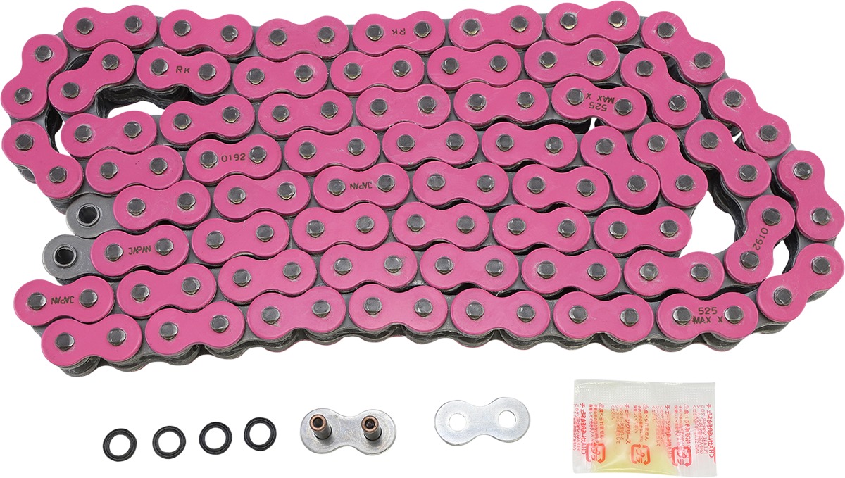RK 525 MAX X O-Ring Chain Pink 120 Links - Sealed O-ring drive chain, 120 links, Pink - Click Image to Close