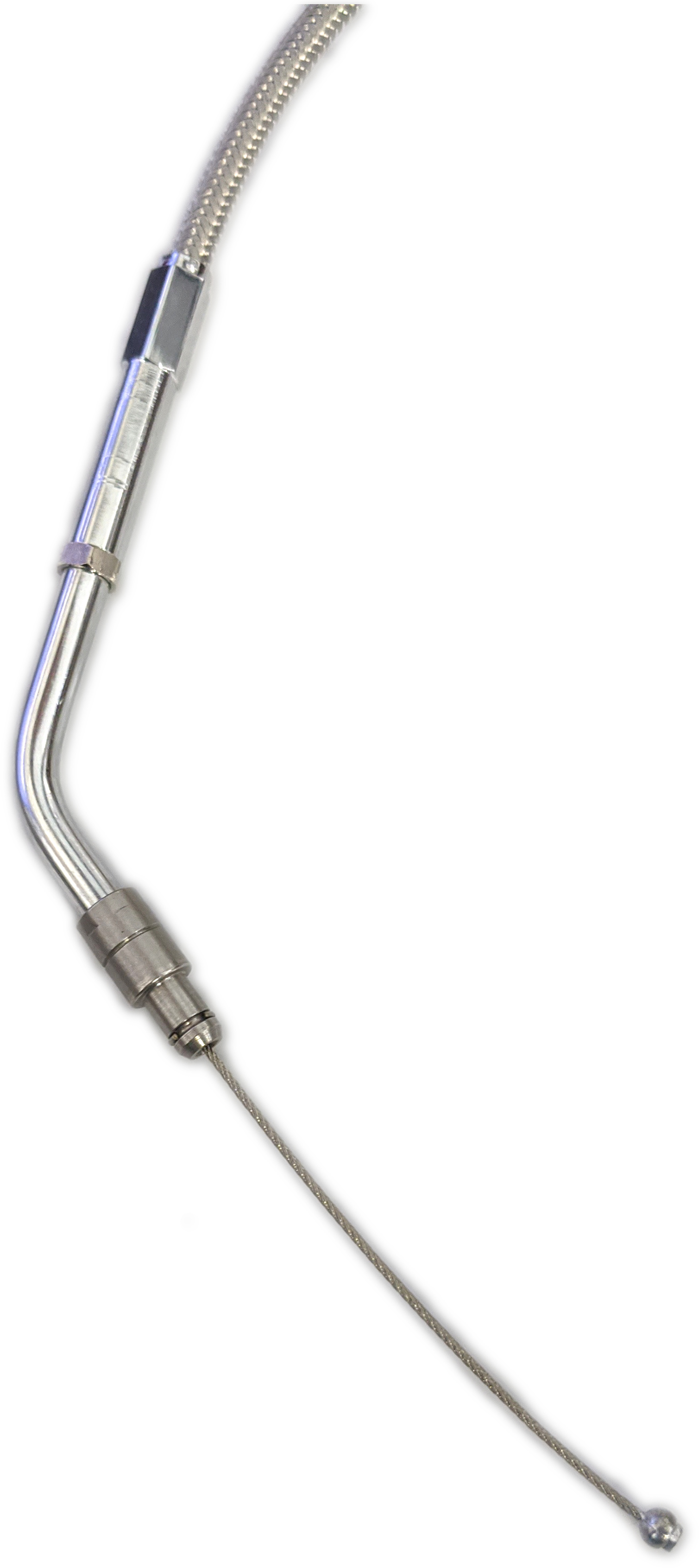 +8" Braided Stainless Steel Throttle Cable - 8" Longer Than Harley 56308-96 - Click Image to Close