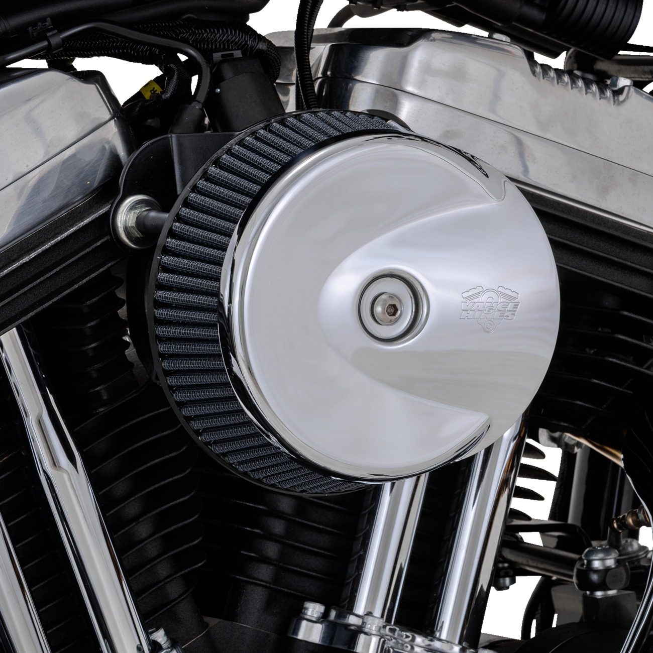 Vance & Hines VO2 Stingray Air Intake Chrome for M8 - Click Image to Close