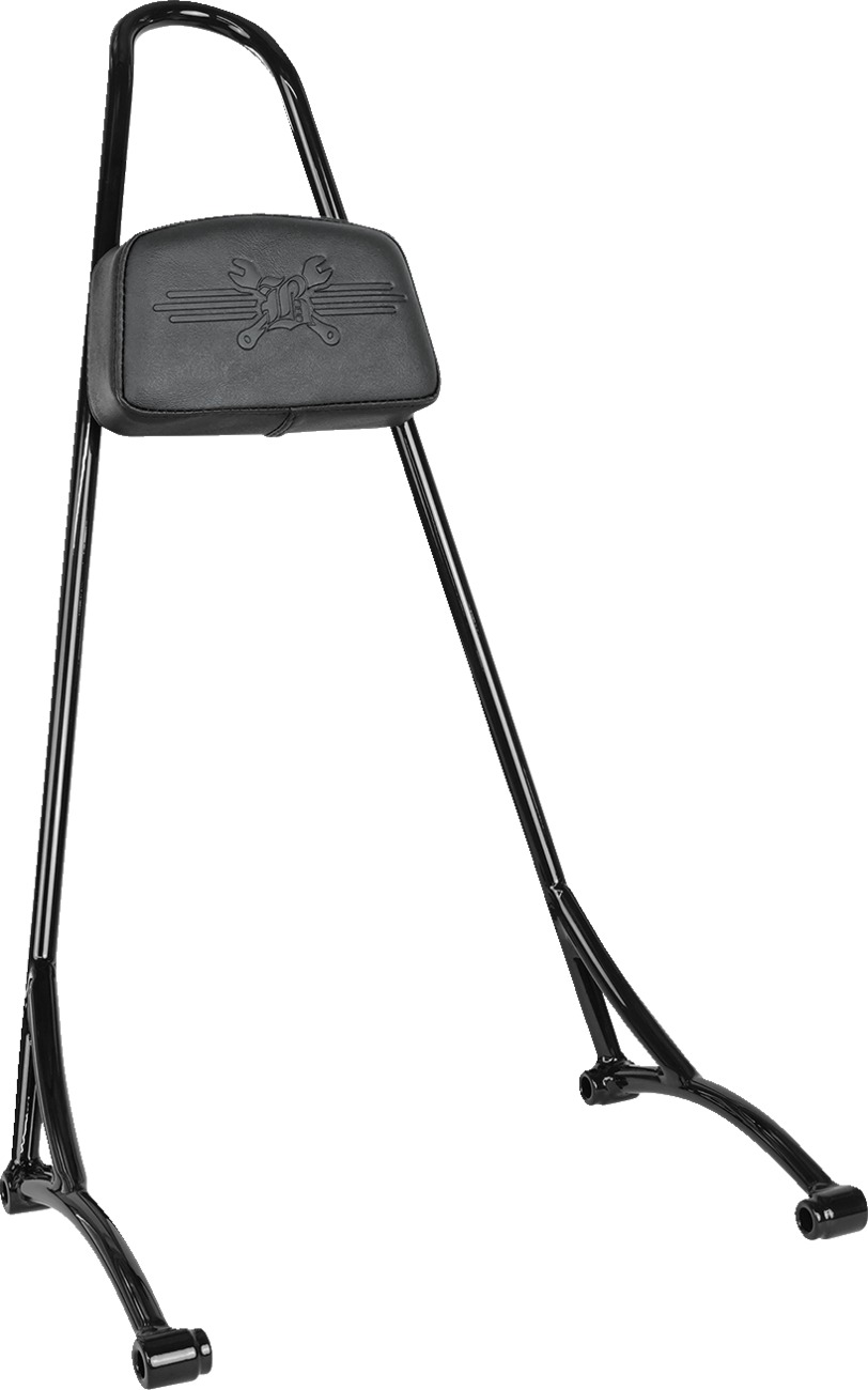 Burly Tall Sissy Bar w/ Pad Black Fits Honda Rebel - Click Image to Close