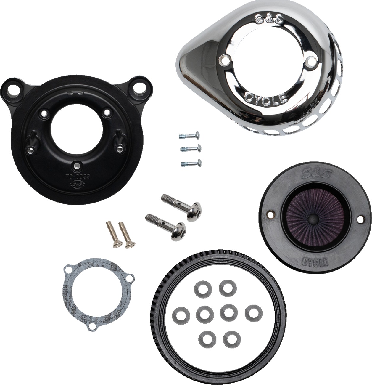 S&S Air Stinger Stealth Air Cleaner Kit Chrome Teardrop For Harley 01-17 EFI - Click Image to Close