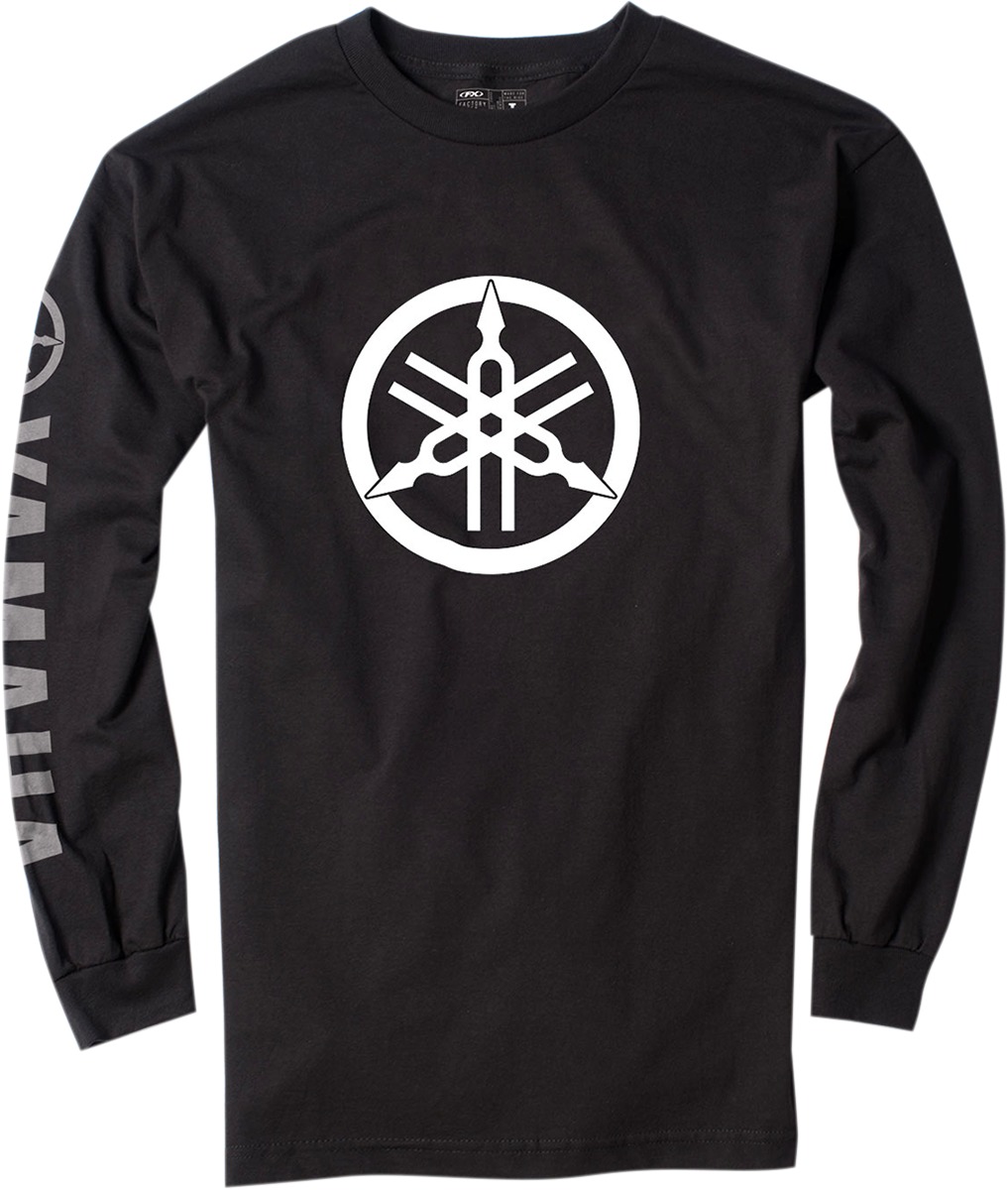 Men's Yamaha Tuning Fork Long Sleeve Tee - Yamaha Tun Fork Ls Tee Blk 2Xl - Click Image to Close