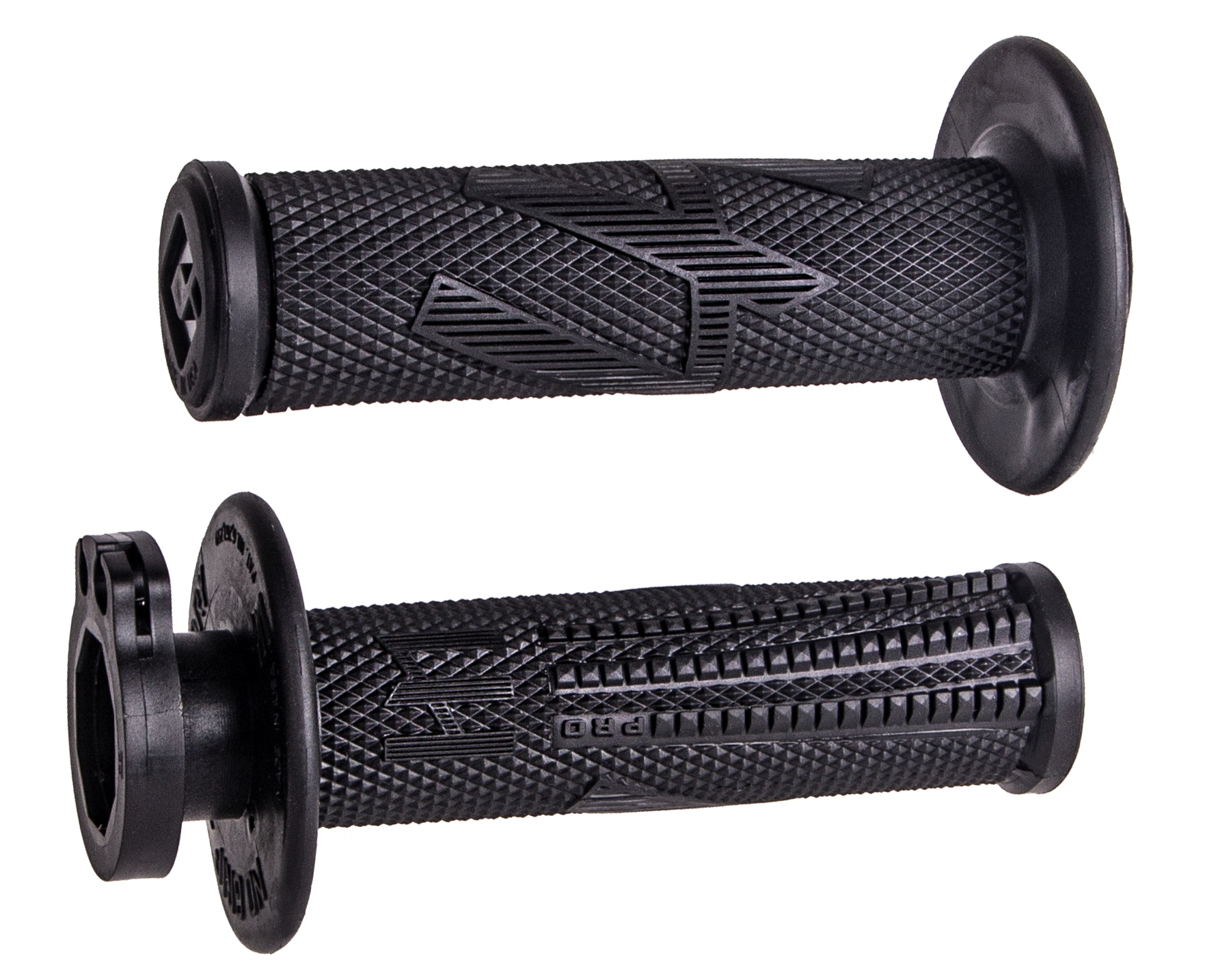 Emig2 Pro MX V2 Lock On MX Grips System - Diamond Knurled, "Blackout" All Black - Click Image to Close