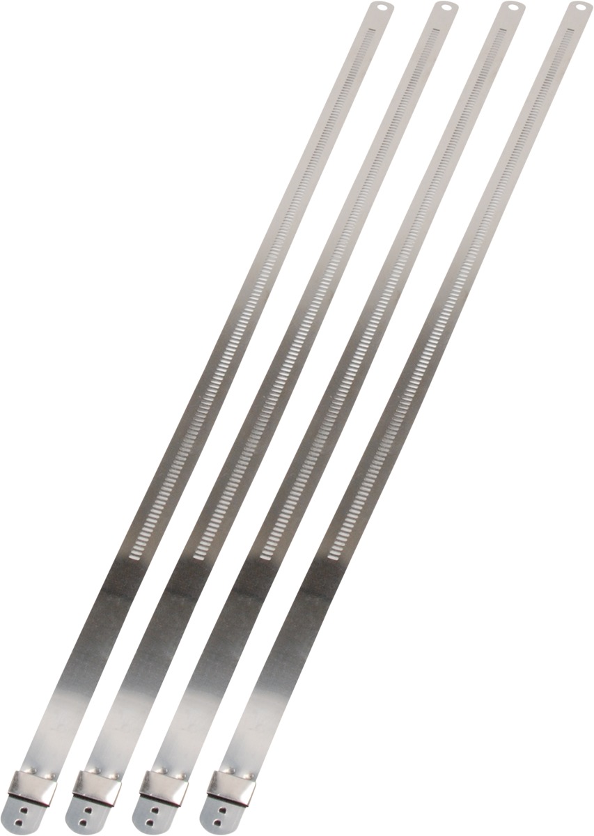 DEI Positive Locking Ties 14 Inch 4 Pack Stainless Steel - High-heat 14 in locking ties, 4 pack, stainless steel - Click Image to Close