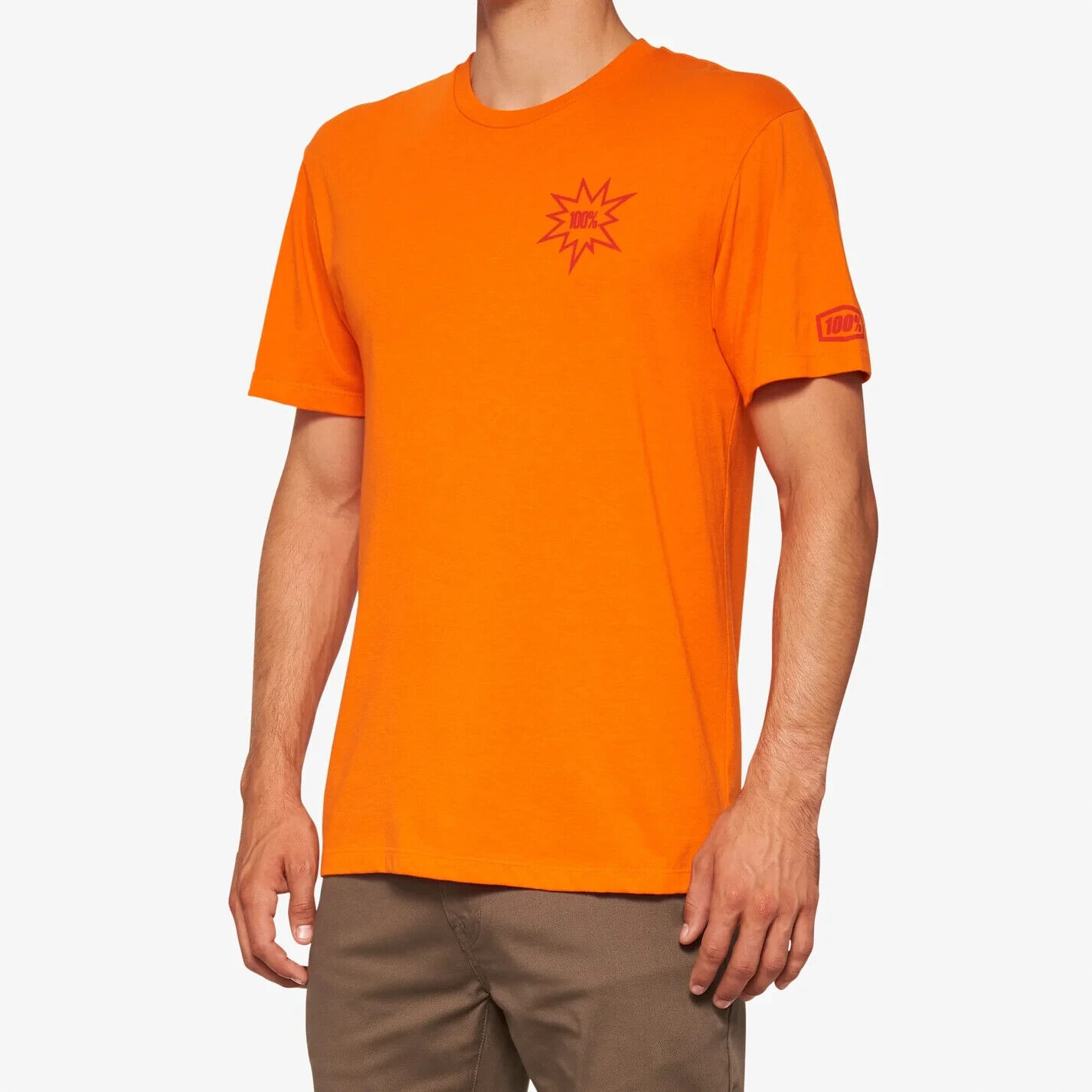 100% Men's Smash Tee Large - Orange - Click Image to Close
