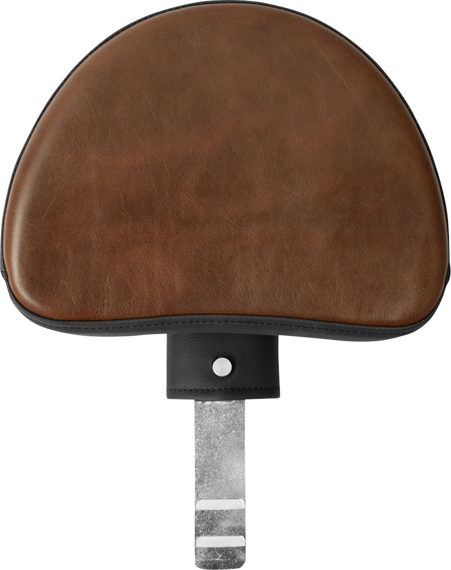 Brown & Black Renegade Lariat Plain Leather Solo Low Gel Seat W/ Backrest - For FLSTN FLSTC - Click Image to Close