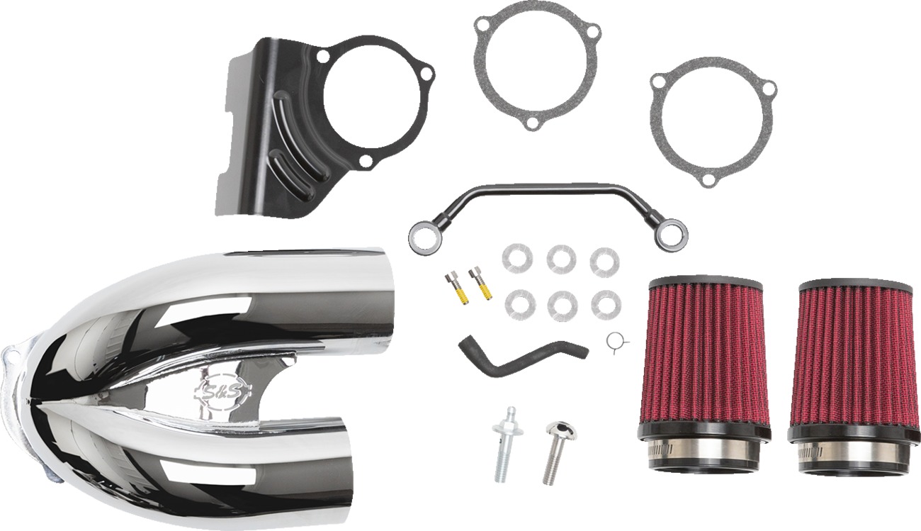 S&S Tuned Induction Air Cleaner Kit Chrome Fits 2008-2016 Models - Click Image to Close